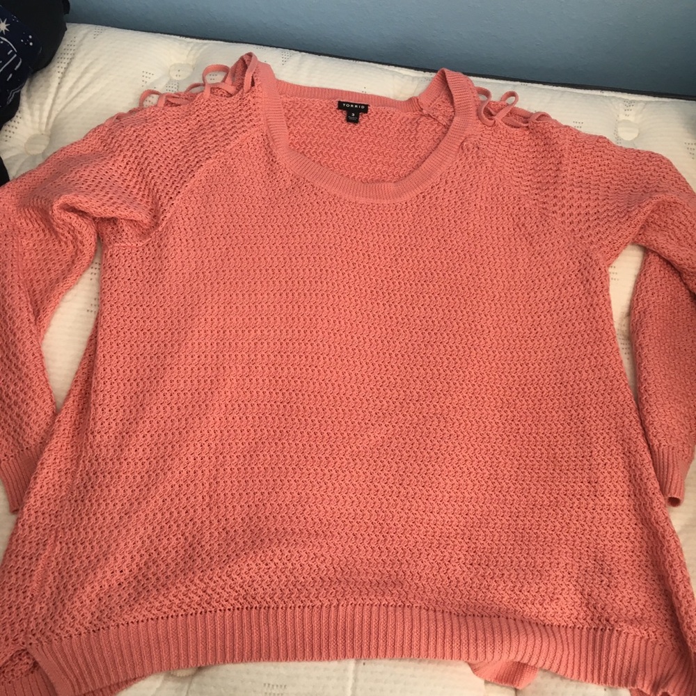 Torrid Lace-Up Sleeve Sweater